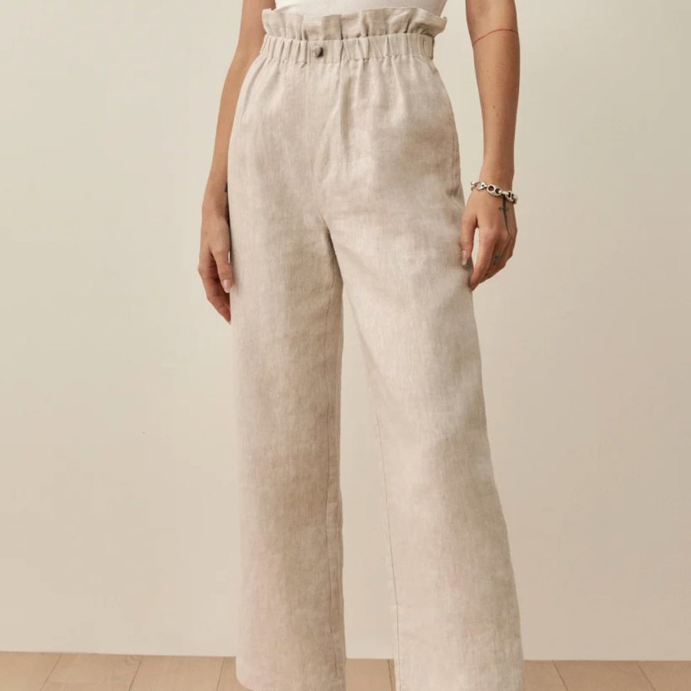 Reformation Size 6 High Waist Linen Pants